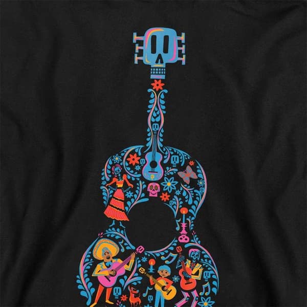 Coco Barn/Barn Ernesto Miguel Hector Färgglad Gitarr Huvtröja Black 7-8 Years