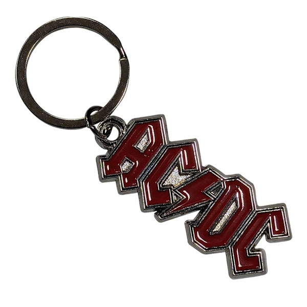 AC/DC Logo Nyckelring One Size Röd/Silver Red/Silver One Size