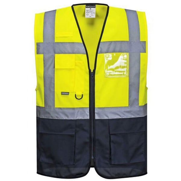Portwest Hi Vis Executive / Manager Väst / Safetywear 2XL Yello Yellow/ Navy 2XL