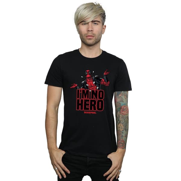 Marvel Herr Deadpool I´m No Hero T-Shirt S Svart Black S
