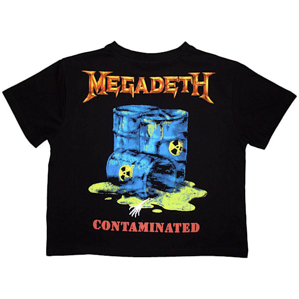 Megadeth Dam/Kvinnor Contaminated Crop Top XS Svart Black XS