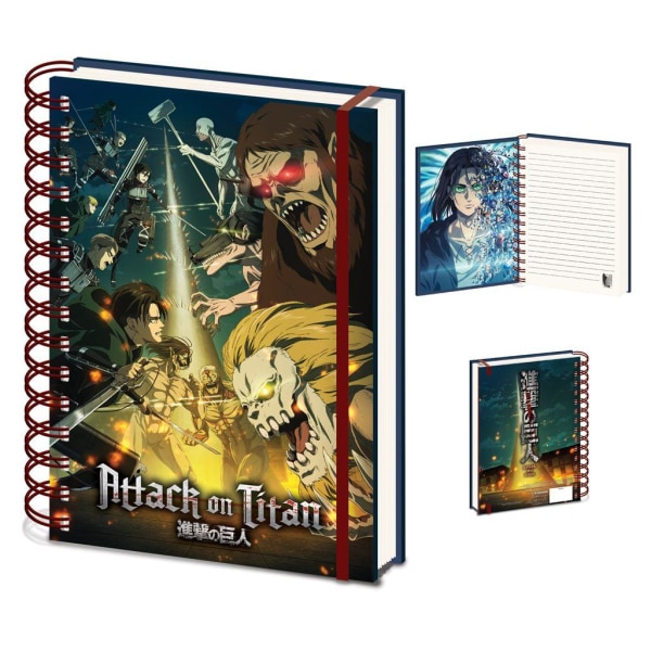 Attack on Titan A5 Wirebound Notebook 21cm x 15,5cm x 1,7cm Yel Yellow/Green 21cm x 15.5cm x 1.7cm