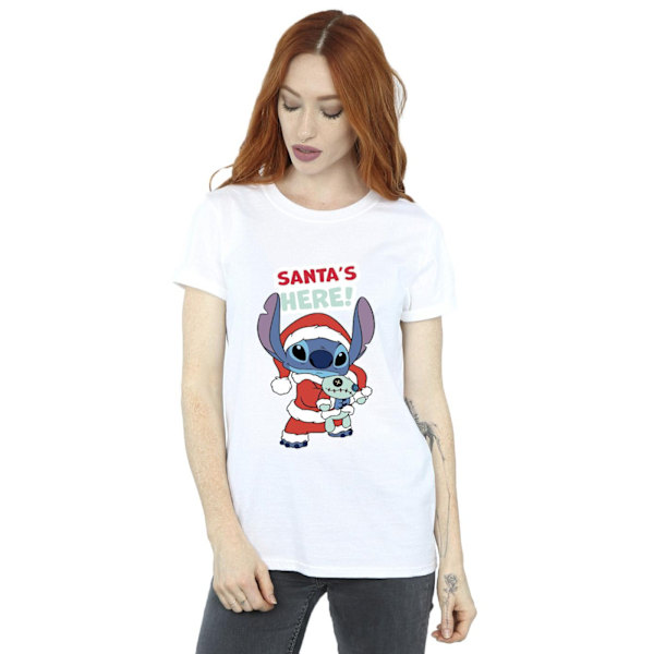 Disney Dam/Damer Lilo & Stitch Santa´s Here Bomull Boyfriend White 3XL