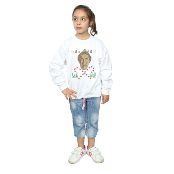 Elf Girls Jul Fair Isle Sweatshirt 5-6 År Vit White 5-6 Years