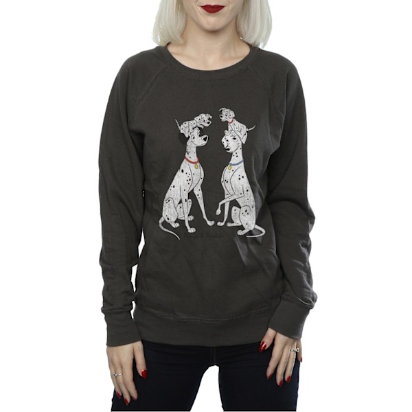 101 Dalmatiner Dam Pongo Och Perdita Heather Sweatshirt Light Graphite L