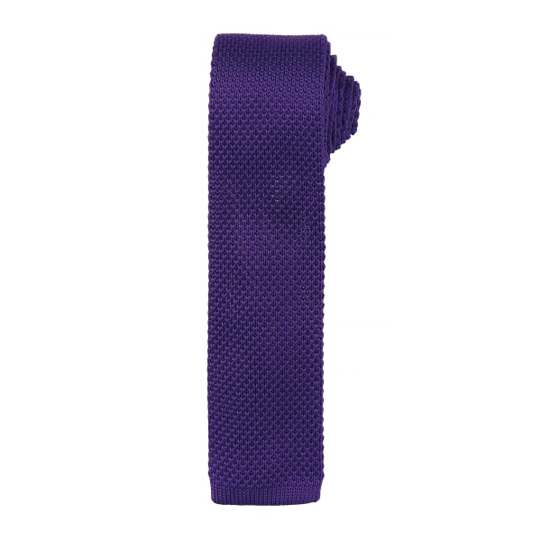 Premier Mens Slim Textured Knit Effect Tie One Size Lila Purple One Size