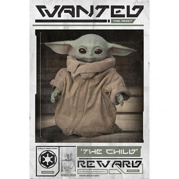 Star Wars The Mandalorian Wanted The Child 228 Poster One Size White/Brown/Green One Size