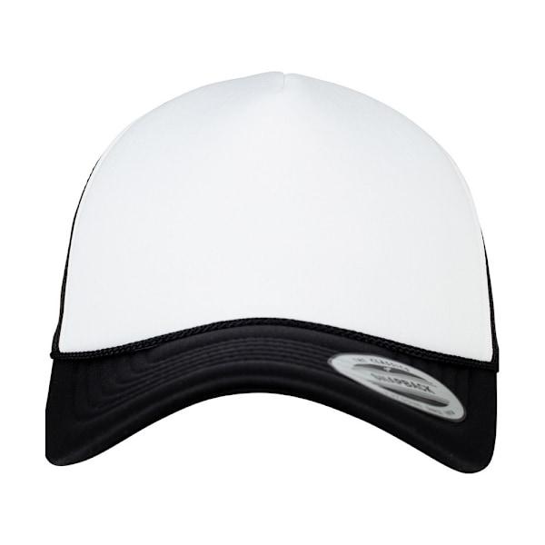 Flexfit Unisex Adult Foam Curved Peak Trucker Cap One Size Whit White/Black One Size