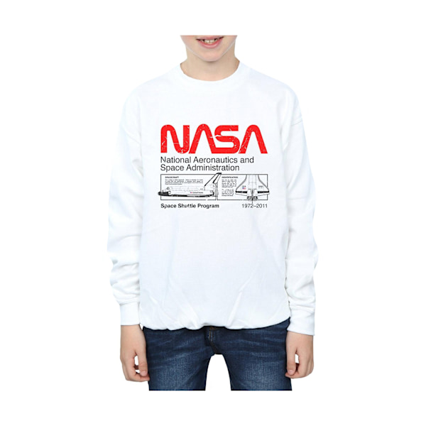 NASA Boys Space Shuttle Sweatshirt 12-13 år Vit White 12-13 Years