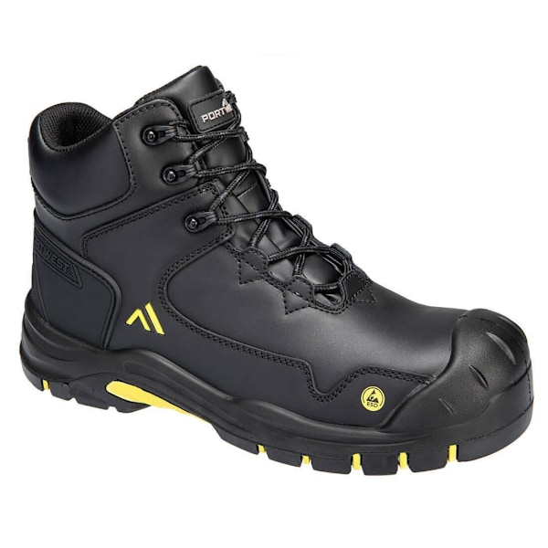Portwest Unisex Vuxen Action Läder Komposit Tåhätta Mellanhöga Stövlar Black/Yellow 7 UK