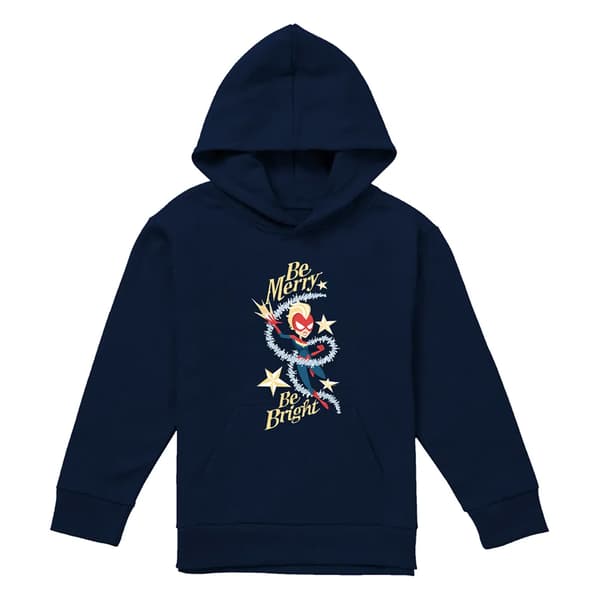 Captain Marvel Barn/Barn Be Merry Be Bright Tröja med huva Navy 9-11 Years
