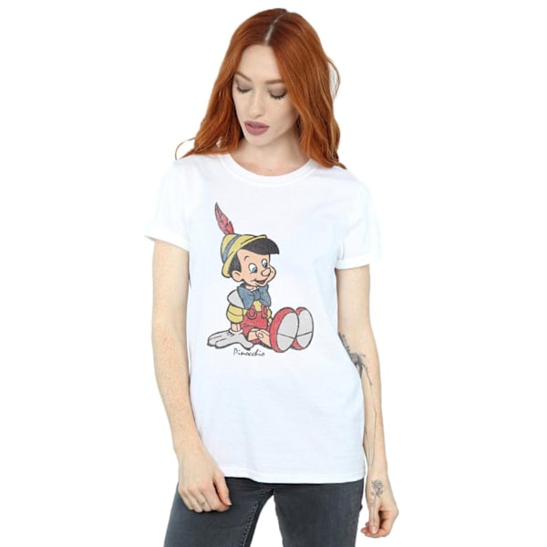 Pinocchio Dam/Damer Klassisk Bomull Boyfriend T-shirt M Vit White M