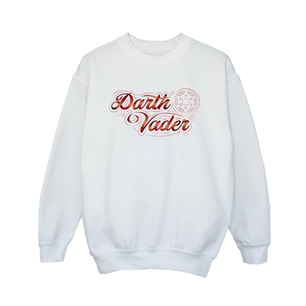 Star Wars Boys Obi-Wan Kenobi Darth Vader Ribbon Font Sweatshirt White 12-13 Years