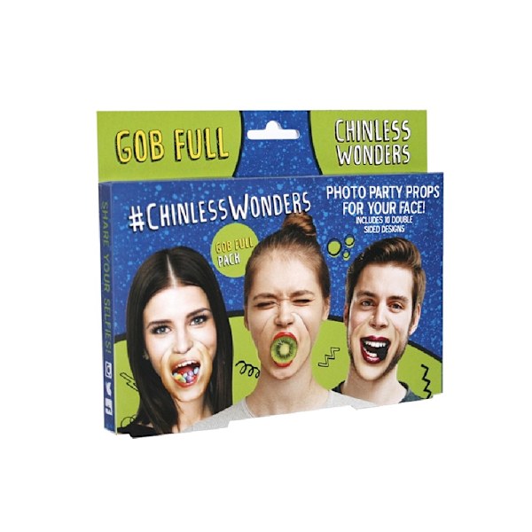 Chinless Wonders Gob Full Mask (10-pack) One Size Blå/Grön Blue/Green One Size