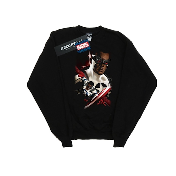 Marvel Herr Captain America Sam Wilson Porträtt Sweatshirt 3XL Black 3XL