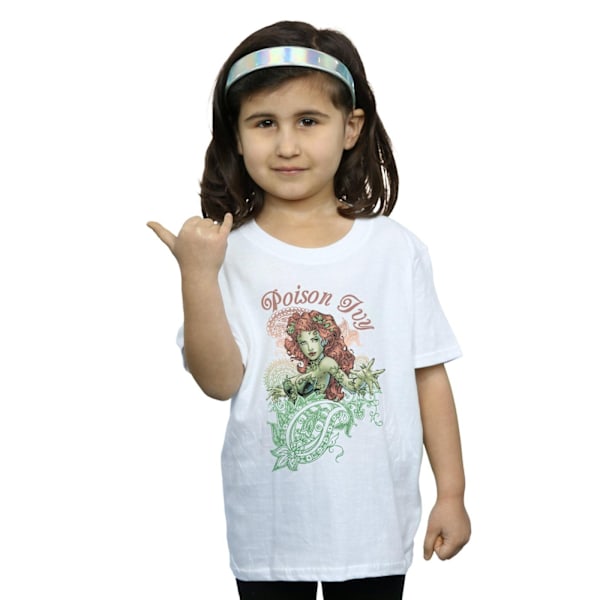 DC Comics Girls Poison Ivy Paisley Bomull T-shirt 7-8 år Vit White 7-8 Years