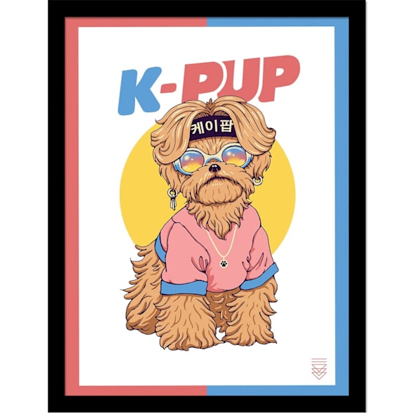 Vincent Trinidad K-Pup Print 40cm x 30cm Rosa/Blå/Brun Pink/Blue/Brown 40cm x 30cm