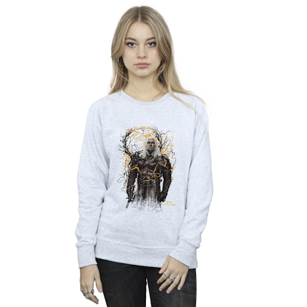 Netflix Dam/Damer The Witcher Smoking Wolf Sweatshirt M Spo Sports Grey M