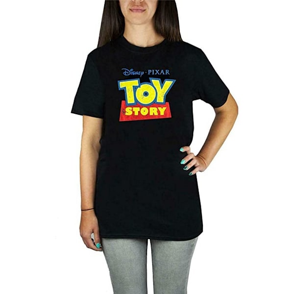 Toy Story Damtröja med logotyp i bomull för kvinnor/damer, M, svart Black M