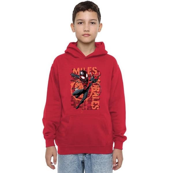 Spider-Man: Miles Morales Barn/Ungdom Spray Pull Over Hoodie Red 9-11 Years