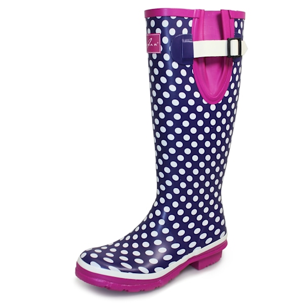 Lunar Dam/Dam Polka Dot Wellington Boots 8 UK Lila/Mörkrosa/Vit Purple/Dark Pink/White 8 UK