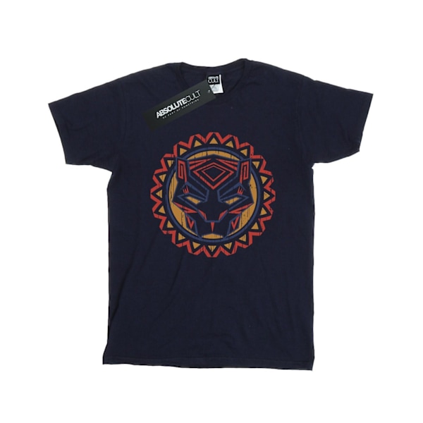 Marvel Girls Black Panther Tribal Panther Icon Bomull T-shirt 7 Navy Blue 7-8 Years