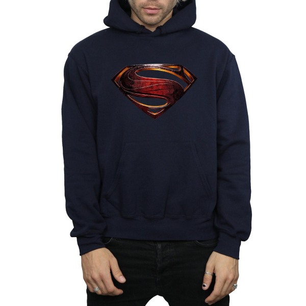 DC Comics Mens Justice League Film Superman Emblem Luvtröja L Na Navy Blue L