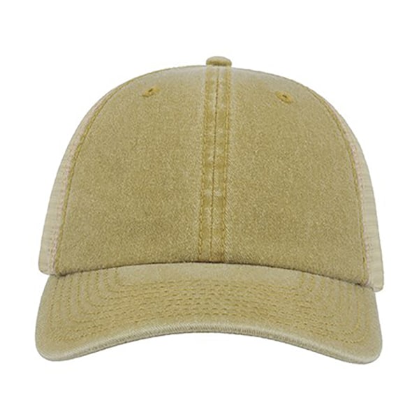 Atlantis Unisex Case Pigment Dyed 6 Panel Trucker Cap One Size Khaki One Size