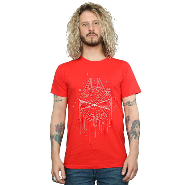 Star Wars Herr Millennium Falcon Julgran Leverans T-shirt Red S