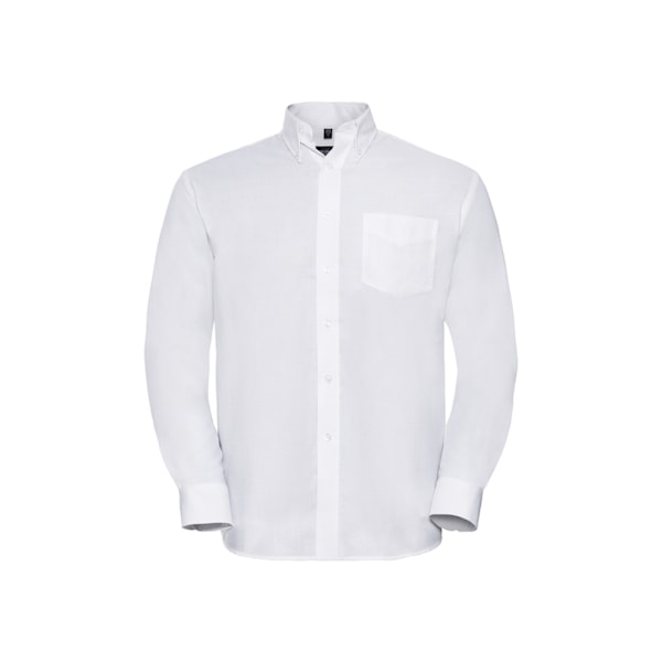 Russell Collection Herr Oxford Långärmad Skjorta 19in Vit White 19in
