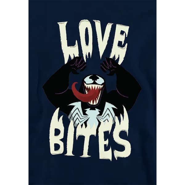 Venom Barn/Barn Love Bites Alla hjärtans dag Pullover Hoodie Navy 9-11 Years