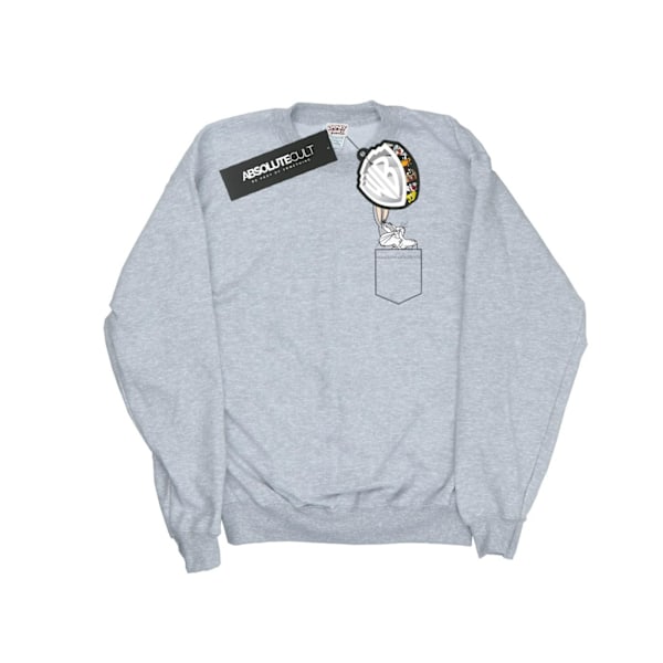 Looney Tunes Herr Bugs Bunny Faux Pocket Sweatshirt S Sports Grå Sports Grey S
