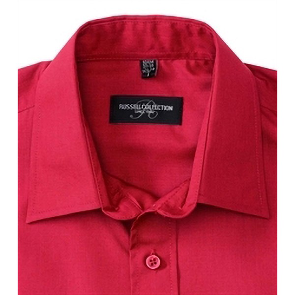Russell Collection Herr Långärmad Skjorta 15.5 Klassisk Röd Classic Red 15.5
