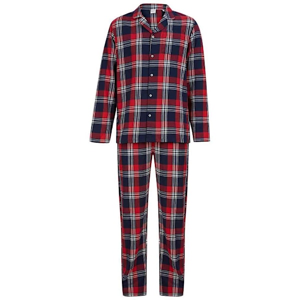 SF Herr Tartan Pyjamas Set L Röd/Marinblå Red/Navy L