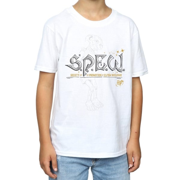 Harry Potter Boys Dobby Elfish Welfare T-shirt 7-8 år Vit White 7-8 Years