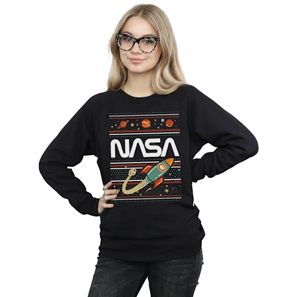 NASA Dam/Kvinnors Fair Isle Sweatshirt L Svart Black L