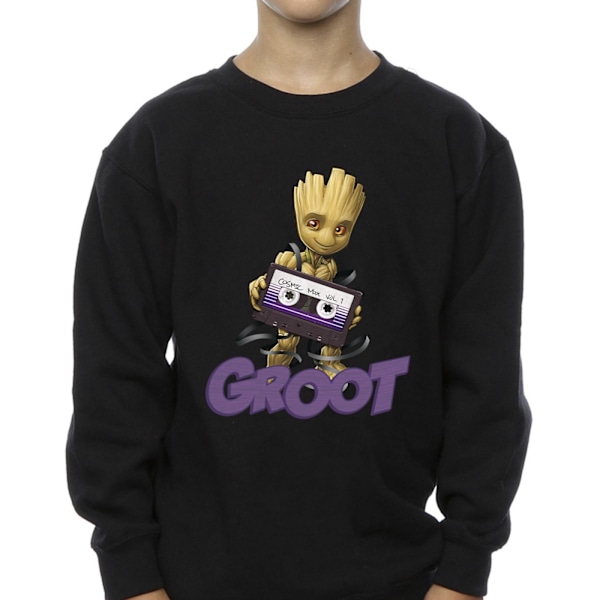 Guardians Of The Galaxy Boys Groot Kassett Sweatshirt 7-8 År Black 7-8 Years