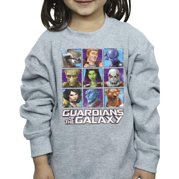 Guardians Of The Galaxy Girls Character Squares Sweatshirt 5-6 Sports Grey 5-6 Years