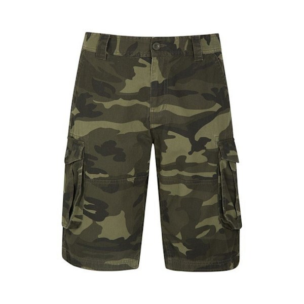 Mountain Warehouse Camo Cargo Shorts för herr 40R Khaki Green/Black Khaki Green/Black 40R