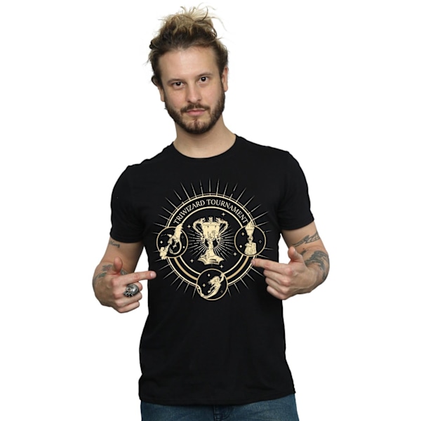 Harry Potter Triwizard Seal T-shirt för män, 4XL, svart Black 4XL