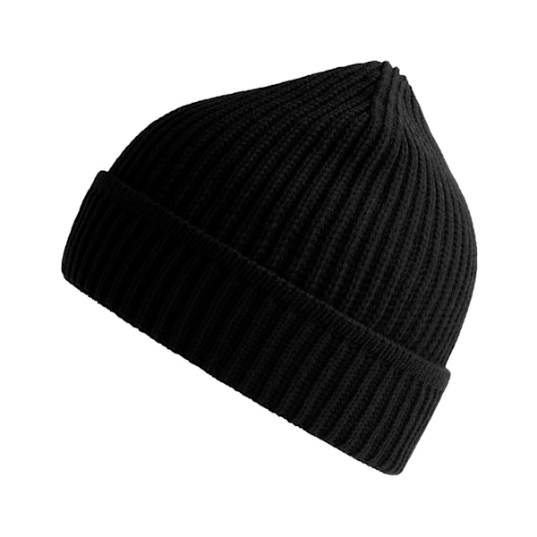 Atlantis Unisex Vuxen Lönn Ribbstickad Återvunnen Mössa One Size Svart Black One Size