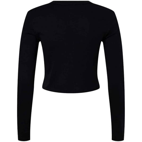 Bella + Canvas Dam/Damer Micro-Rib Långärmad T-shirt XXL Solid Black XXL