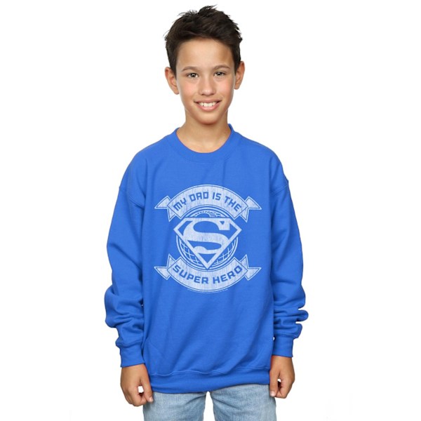 DC Comics Boys Superman My Dad The Superhero Sweatshirt 7-8 Yea Royal Blue 7-8 Years