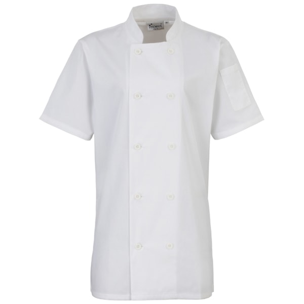 Premier Dam/Dam Short Sleeve Chefs Jacket / Chefswear (Pa White 2XL