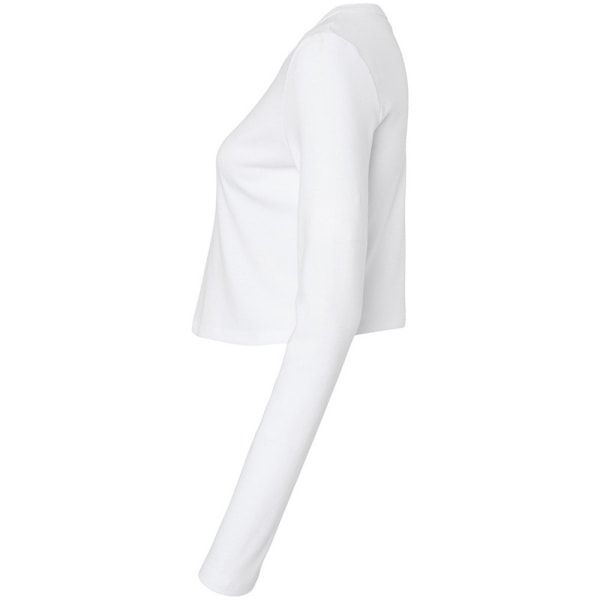 Bella + Canvas Dam/Dam Micro-Rib Långärmad Crop Top L Solid White L