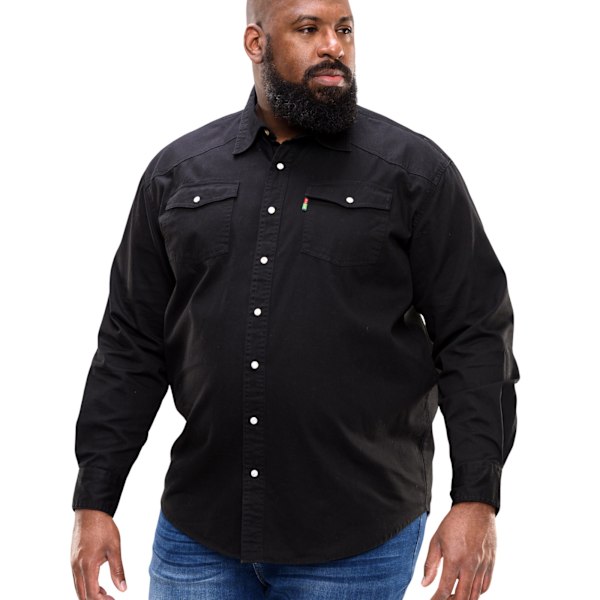 Duke Herr D555 Western Denim Kingsize Skjorta 1XL Svart Black 1XL