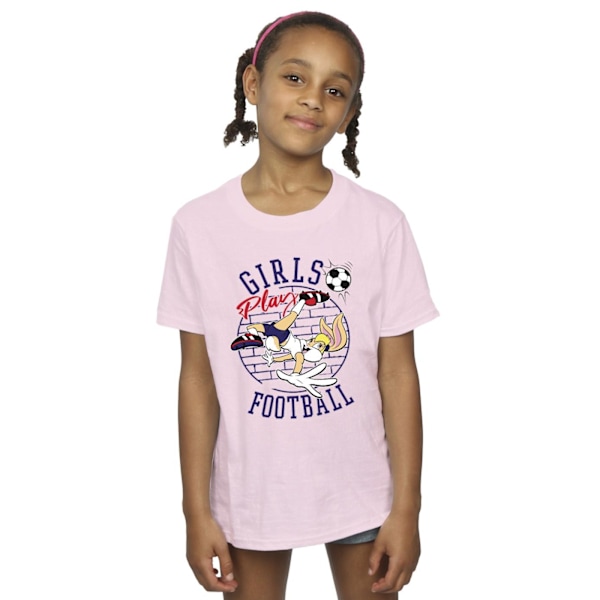 Looney Tunes Girls Lola Bunny Girls Spela Fotboll Bomull T-Shir Baby Pink 5-6 Years