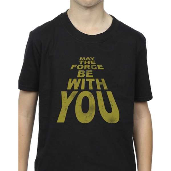 Star Wars Boys May The Force Be With You T-Shirt 7-8 år Svart Black 7-8 Years