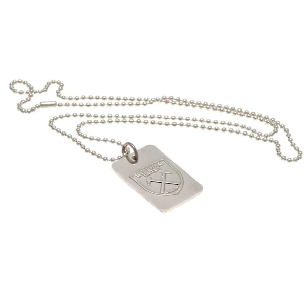 West Ham United FC Silver Plated Dog Tag And Chain One Size Sil Silver One Size