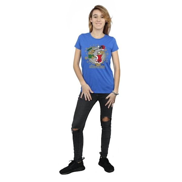 Tom And Jerry Dam/Damer Julöverraskning Bomull T-shirt X Royal Blue XL